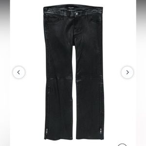 J Brand - Smooth Leather Skinny Leg Pants W/ Zippers Sz 25